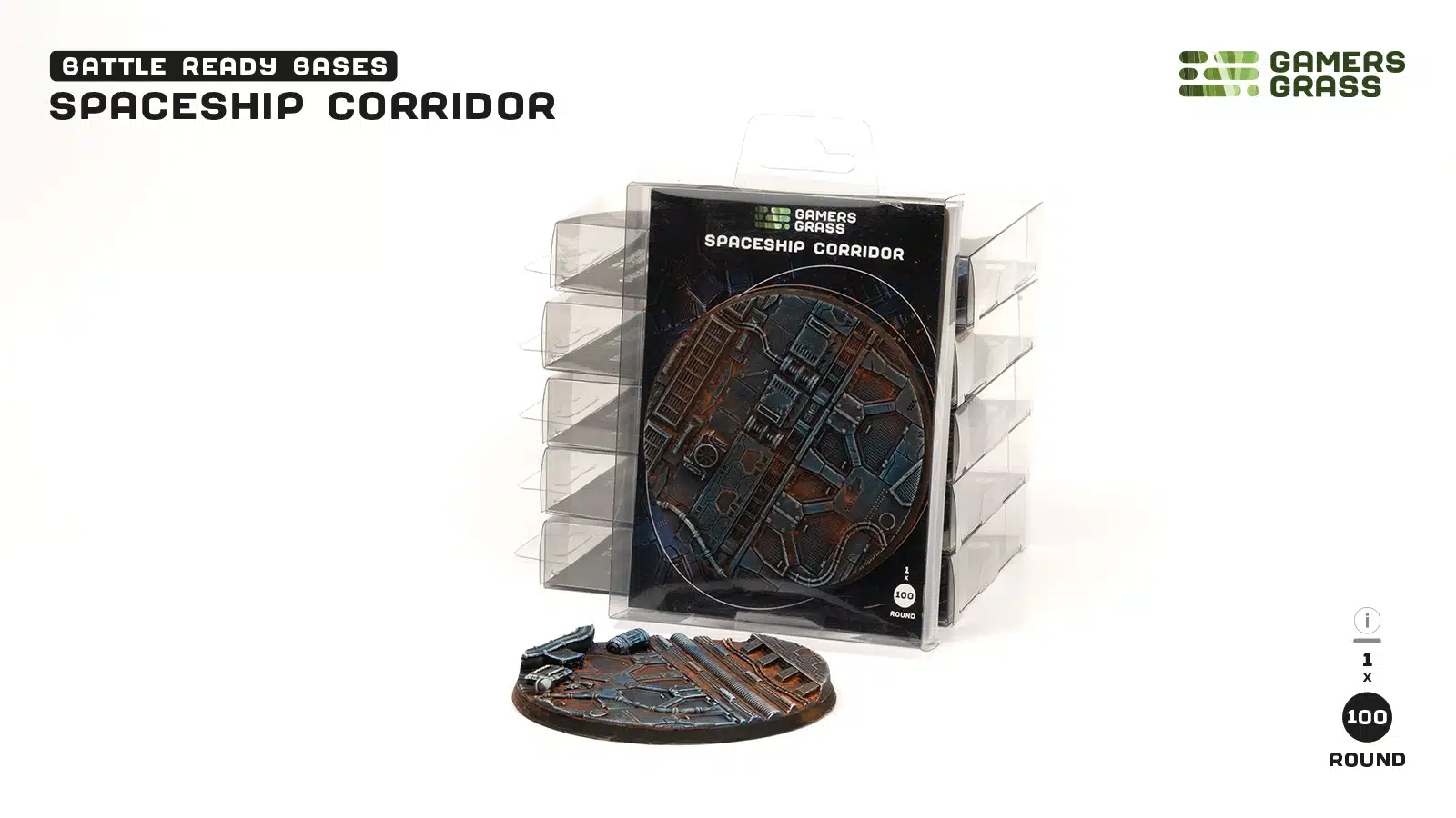 Spaceship Corridor Bases, Round 100mm (x2)