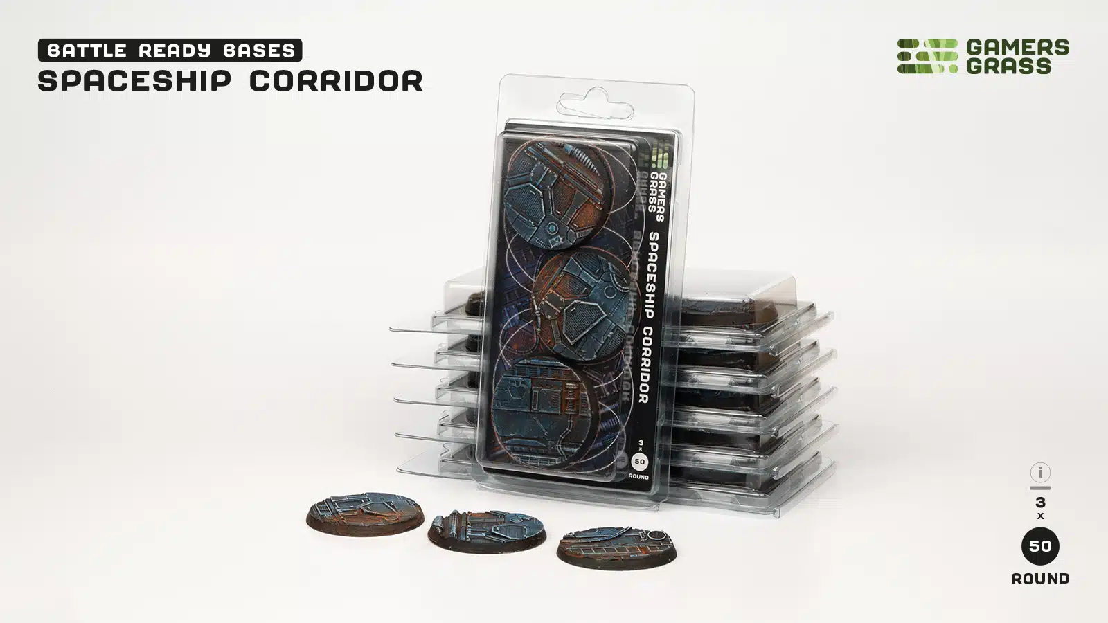 Spaceship Corridor Bases, Round 50mm (x3)